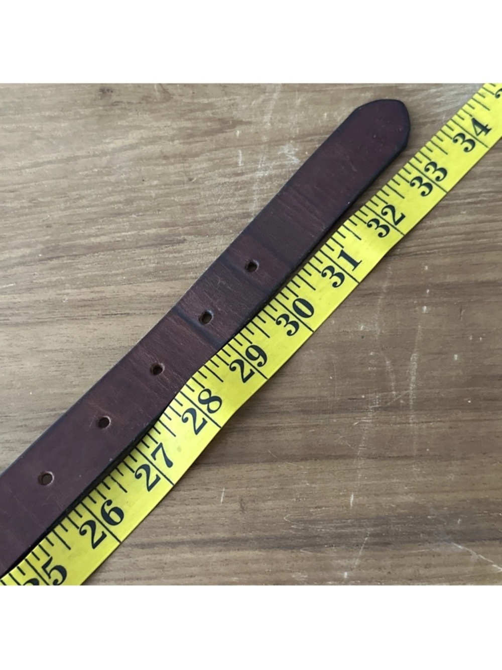 Vintage Eddie Bauer Solid Brass Buckle Brown Italian Leather Waist Belt M - Picture 4 of 10